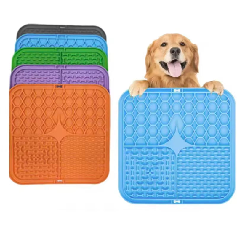 Pets and dogs lick mat. Slow Food Plate for Dog Bathing Distraction. Training Feeder Supplies in silicone 