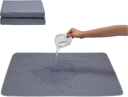 Washable Dog Pee Pads with Complimentary Grooming Gloves - Reusable, Waterproof, Non-Slip Potty Training Pads for Dogs, Cats, and Rabbits