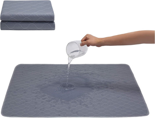 Washable Dog Pee Pads with Complimentary Grooming Gloves - Reusable, Waterproof, Non-Slip Potty Training Pads for Dogs, Cats, and Rabbits