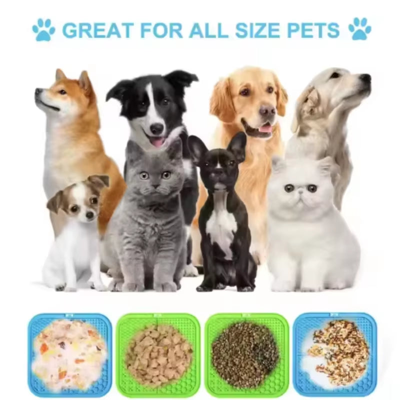 Pets and dogs lick mat. Slow Food Plate for Dog Bathing Distraction. Training Feeder Supplies in silicone 